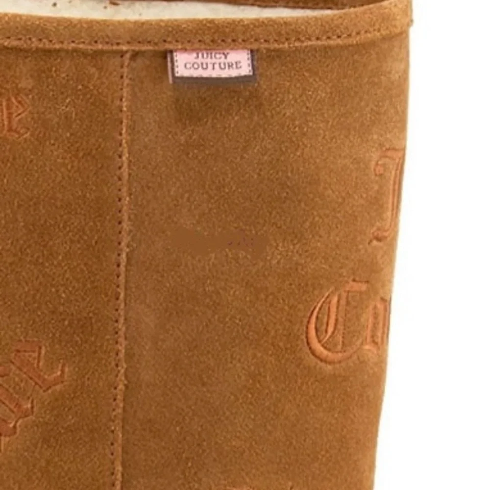 Juice Couture Angel Logo Boots Suede Winter Faux Shearling lining 11